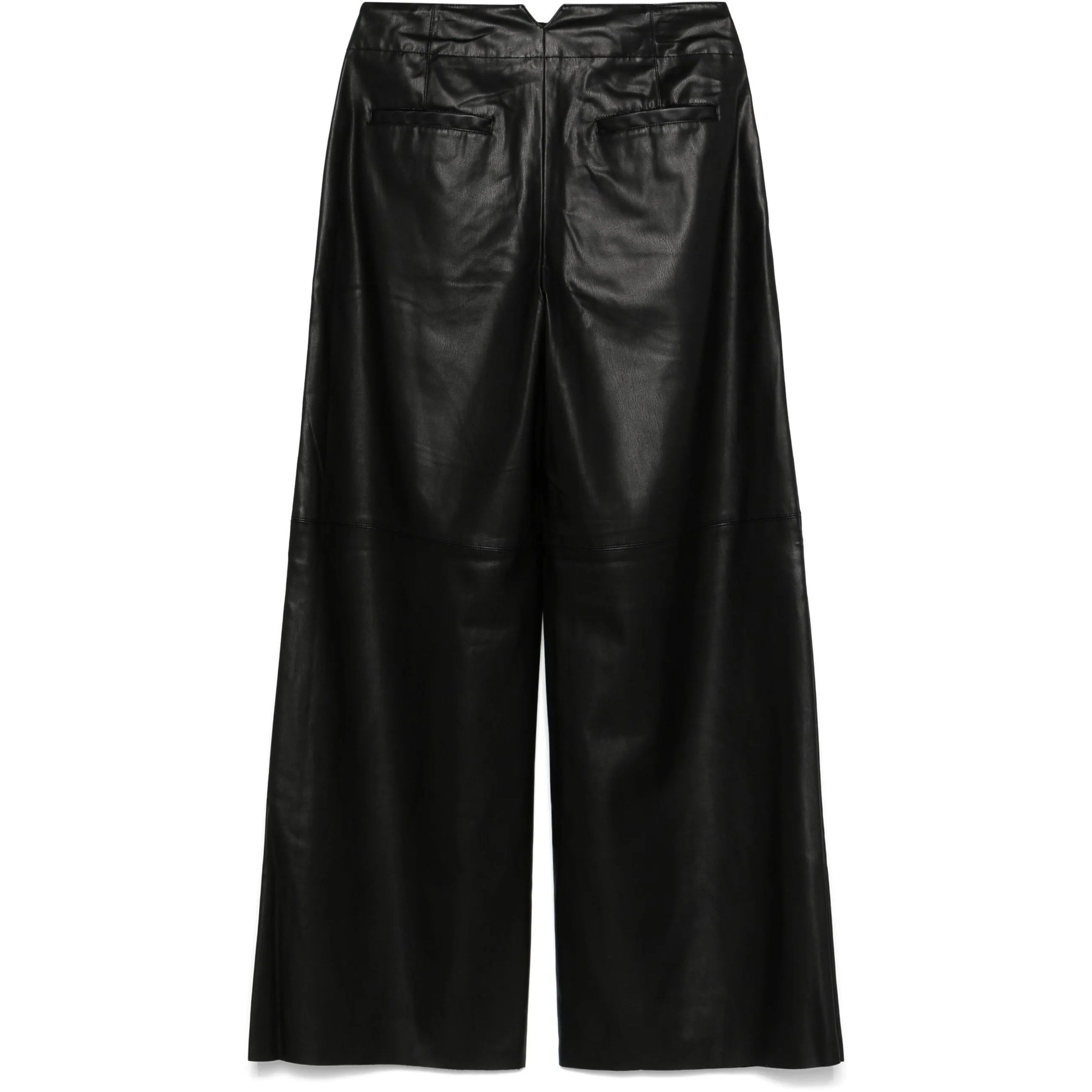 DKNY Kelnės moterims, Juoda, Faux leather wide leg pants 2