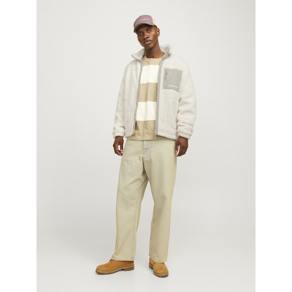 JACK & JONES Lengva striukė vyrams, Balta, Vester bro teddy jacket 5