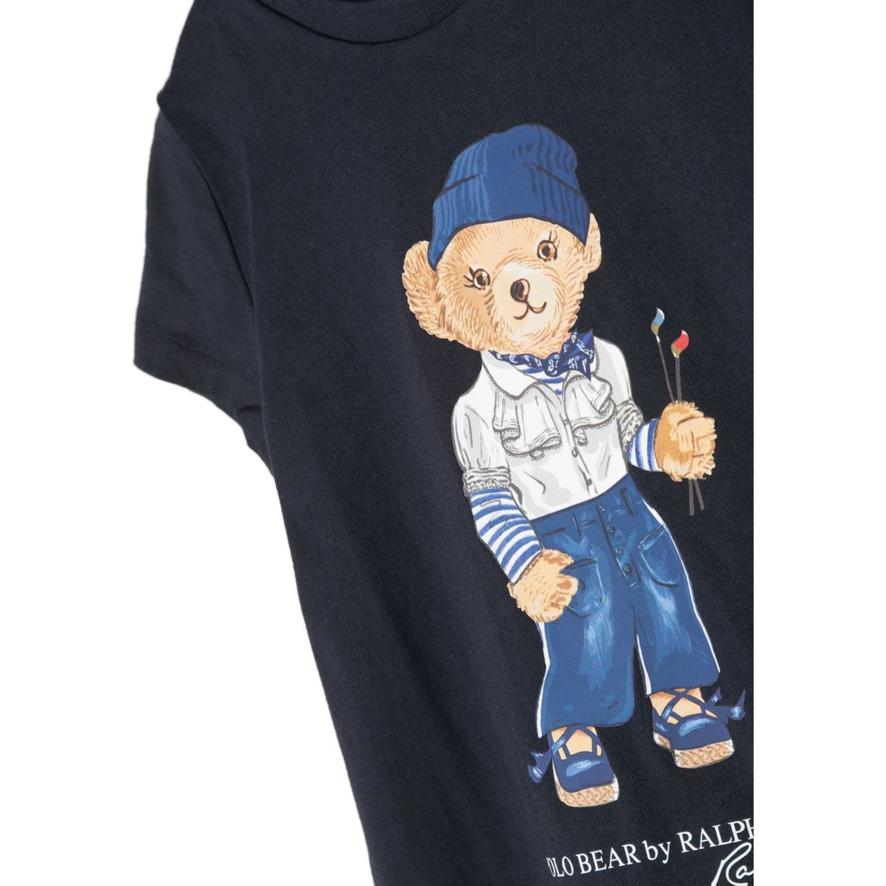 RALPH LAUREN KIDS Midi suknelė mergaitėms, Mėlyna, Polo bear jersey dress (2-6x) 3