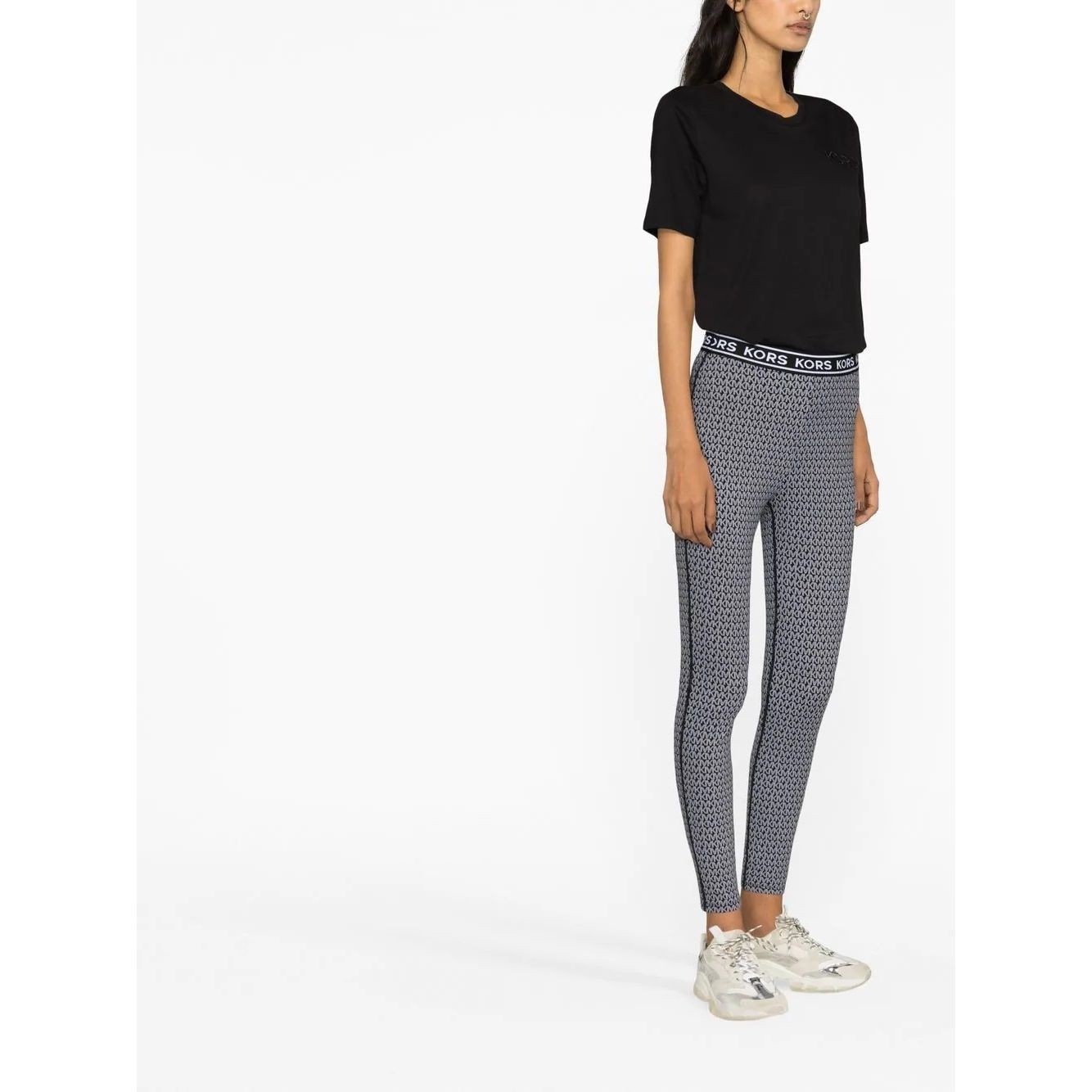 MICHAEL KORS Tamprės moterims, Juoda, MK logo legging 3