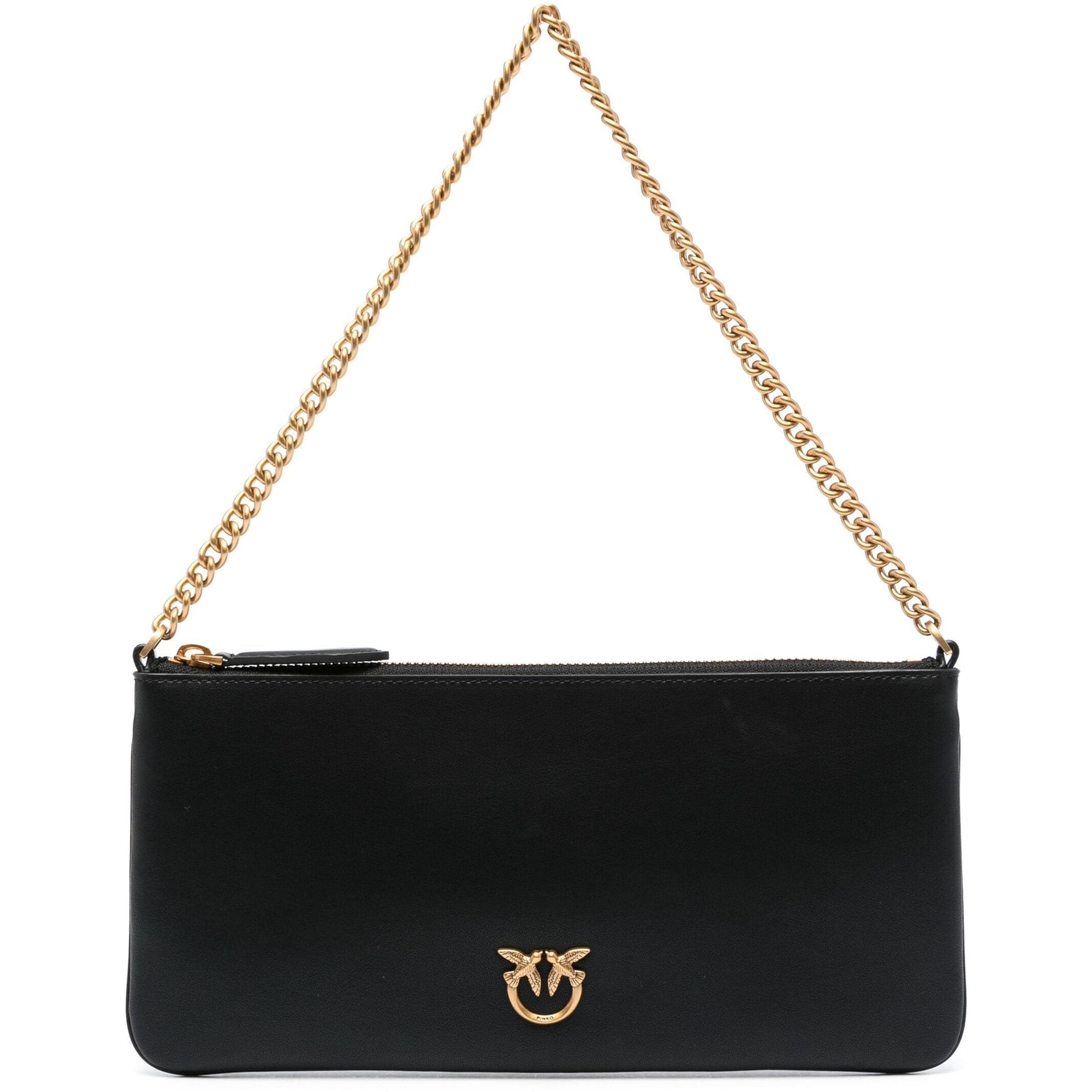 PINKO Rankinė per petį moterims, Juoda, Love birds-plaque shoulder bag 1