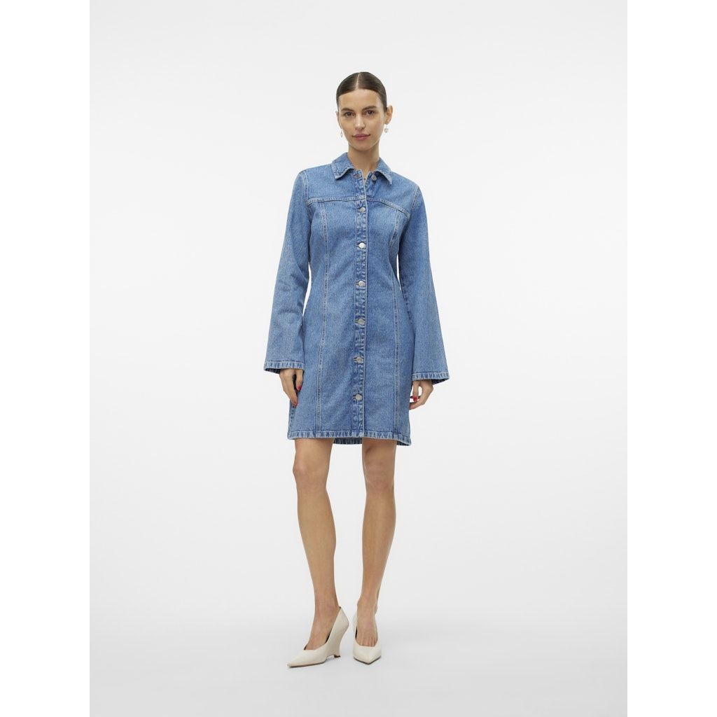 VERO MODA Mini suknelė moterims, Mėlyna, Nellie short denim dress 5