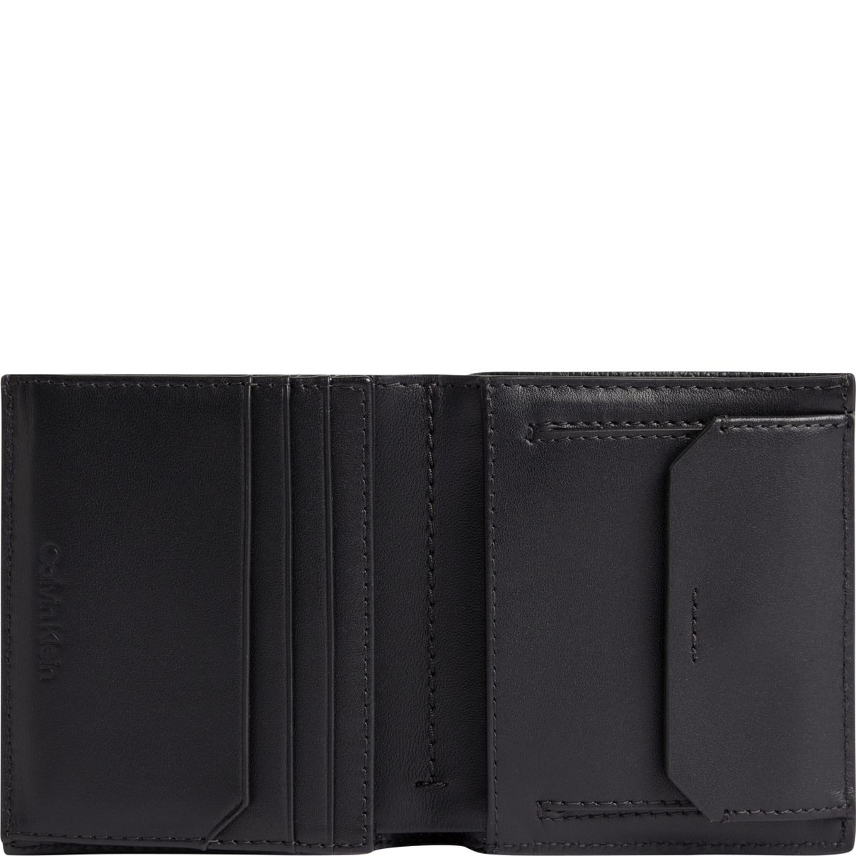 CALVIN KLEIN Piniginė vyrams, Juoda, MINIMALISM TRIFOLD 6CC W/COIN 2