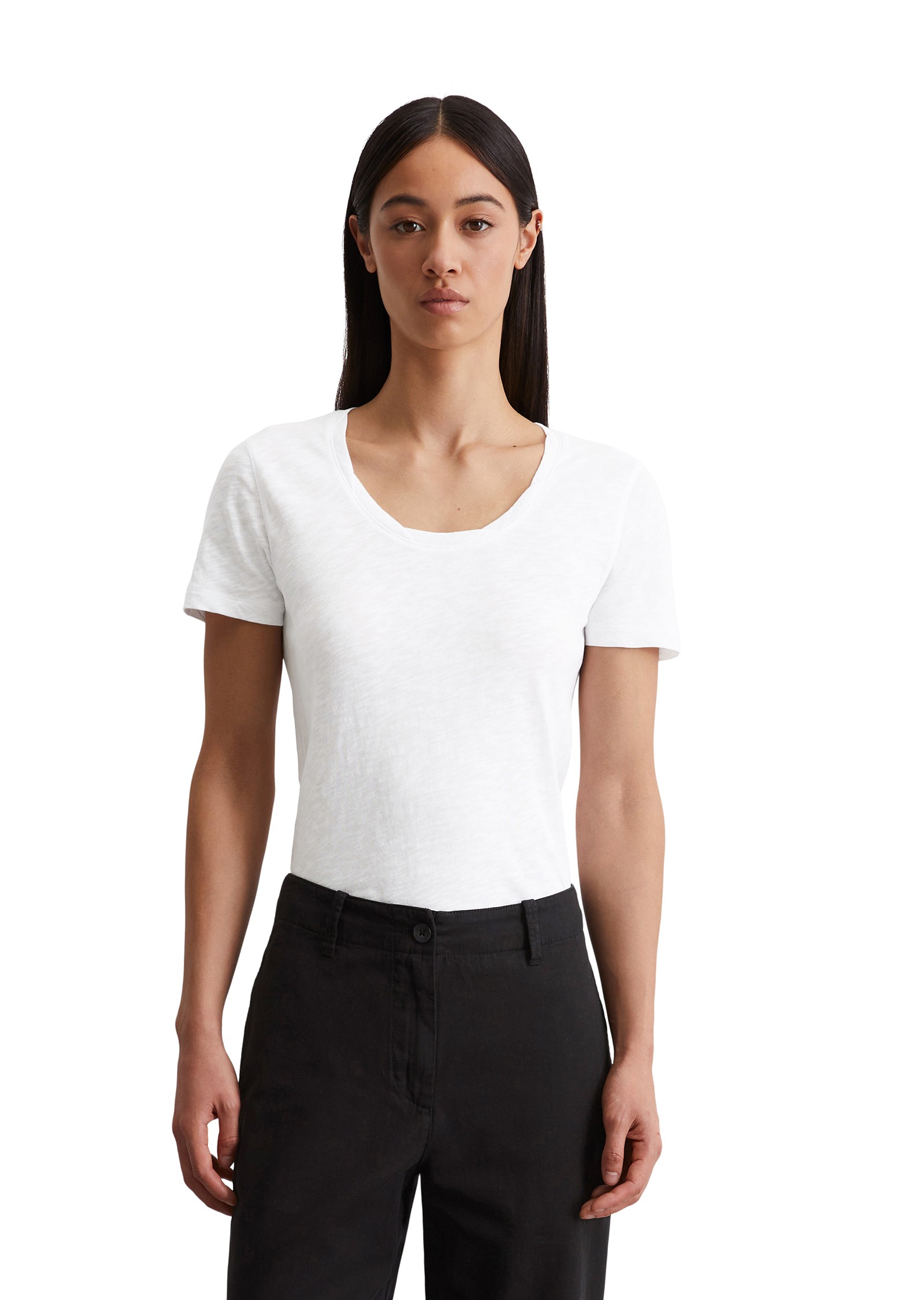 MARC O'POLO Marškinėliai trump. rankovėmis moterims, Balta, Tshirts sh 503226151057 2