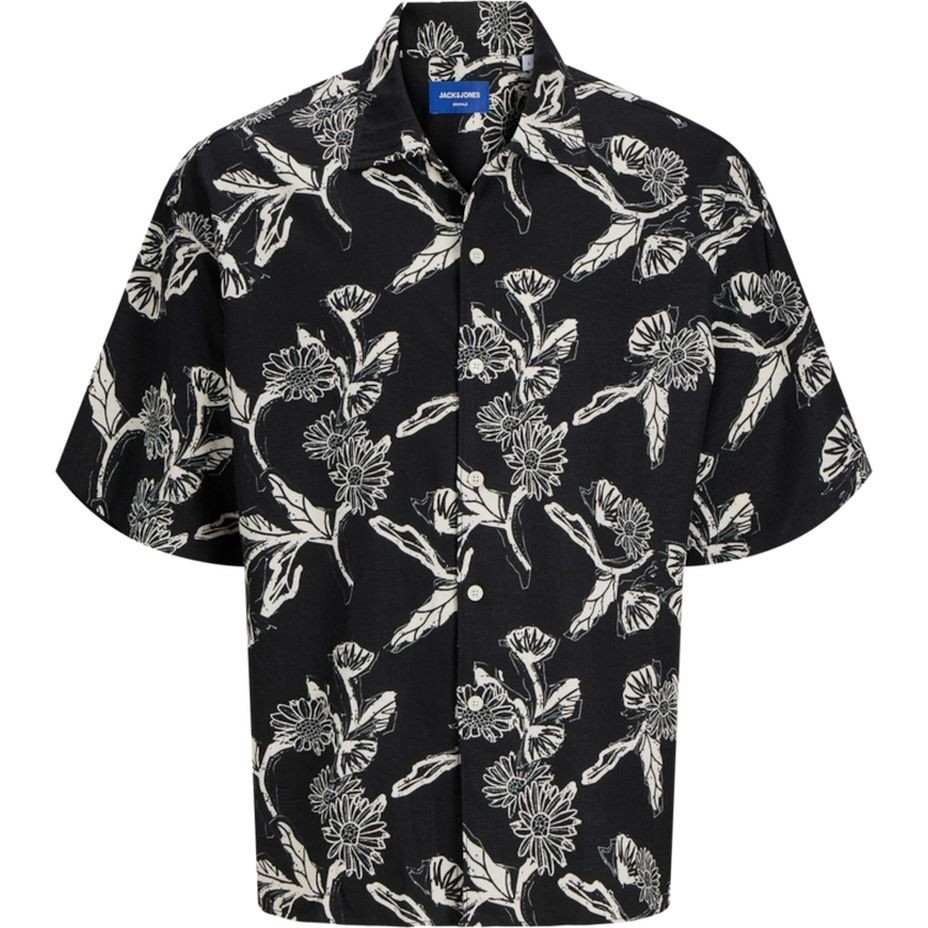JACK & JONES Marškiniai trump. rankovėmis vyrams, Juoda, Paros oversized shirt