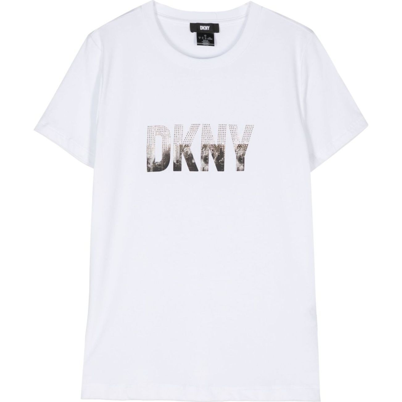 DKNY Palaidinės moterims, Balta, S/s rhinstud tshirt 1
