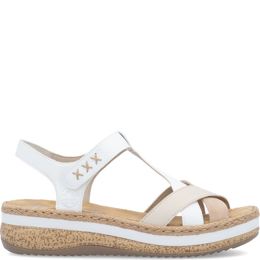 RIEKER Basutės moterims, Balta, Sandals 2