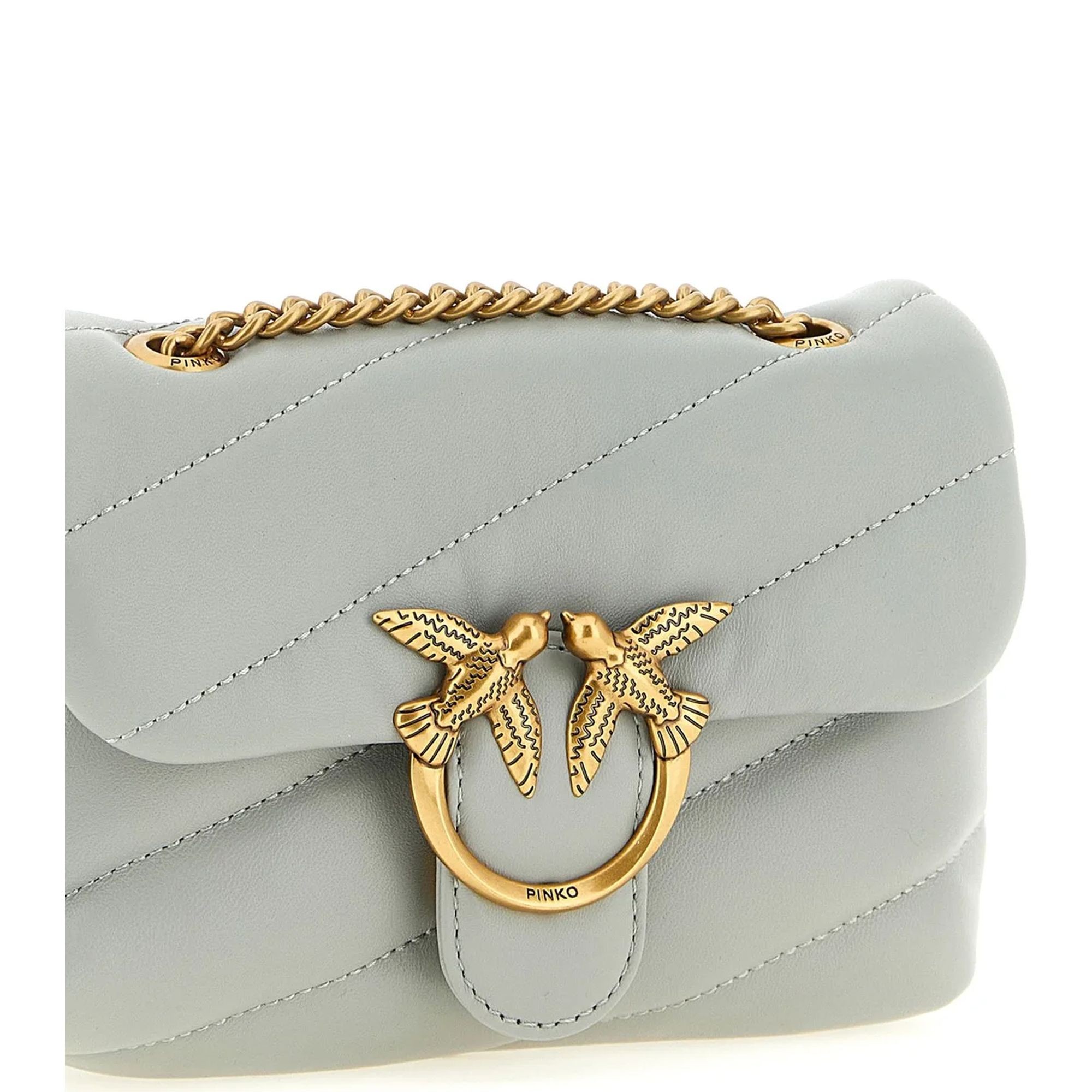 PINKO Rankinė per petį moterims, Mėlyna, Love puff baby cl sheep nappa 3