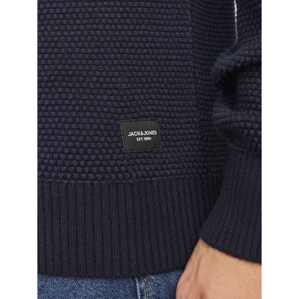 JACK & JONES Megztinis vyrams, Mėlyna, Globe knit crew neck 6