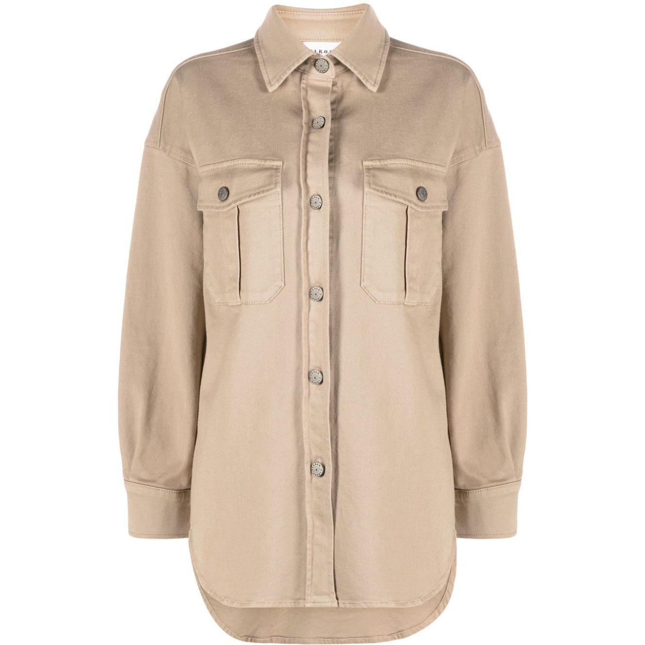 PAROSH Džinsinis švarkas moterims, Smėlio, Denim overshirt