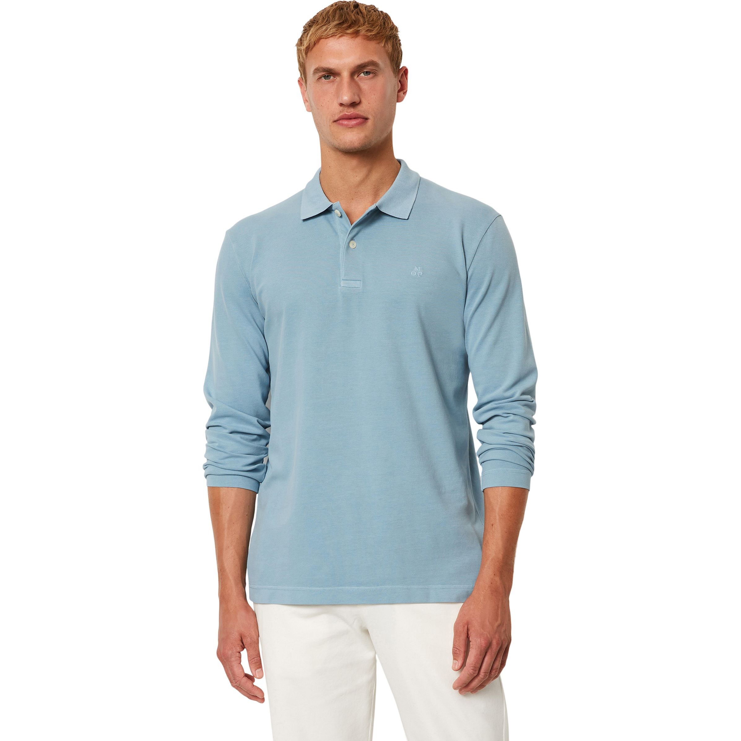 MARC O'POLO Polo marškiniai ilgos rank. vyrams, Mėlyna 2