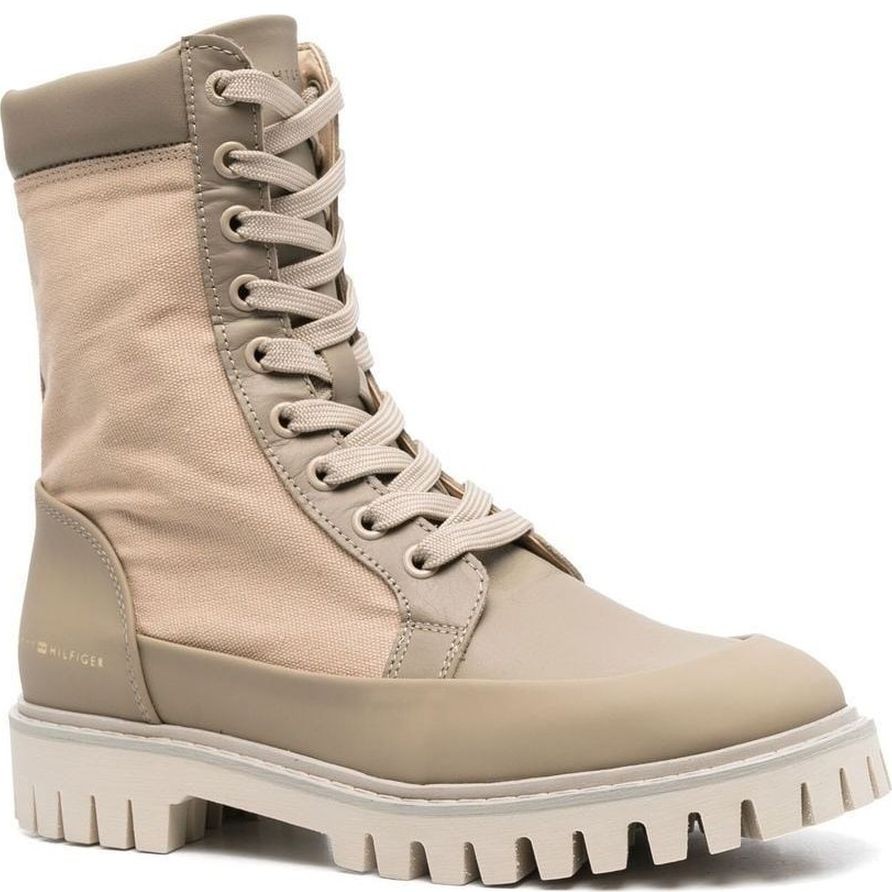 TOMMY HILFIGER Aulinukai moterims, Smėlio, CASUAL LACE UP BOOT 1