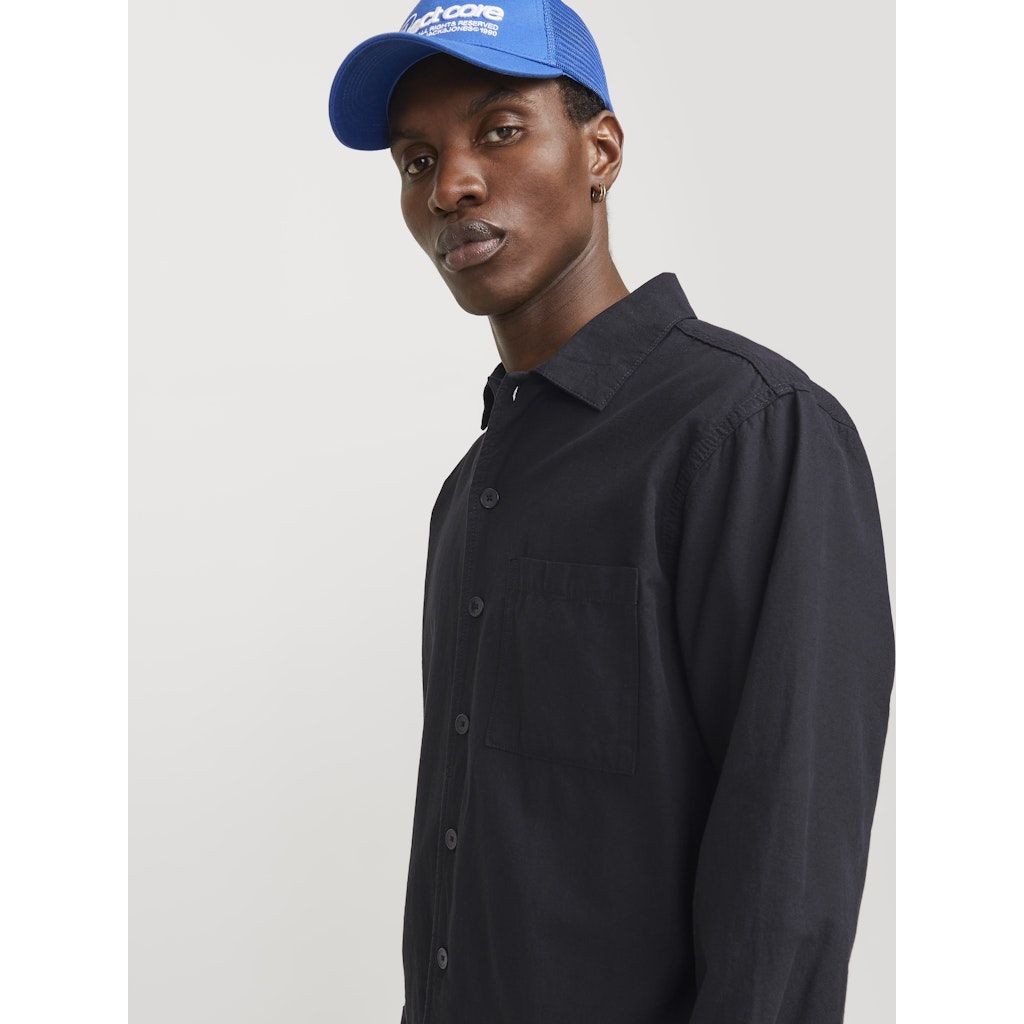 JACK & JONES Lengva striukė vyrams, Juoda, Urban edge overshirt 6