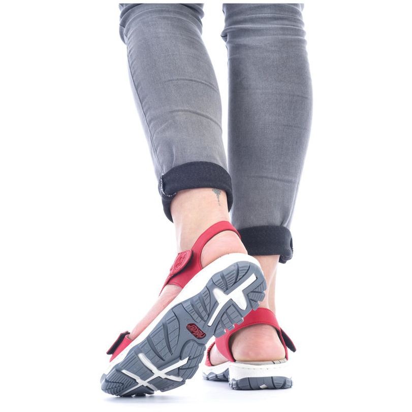 RIEKER Basutės moterims, Raudona, SANDALS 4