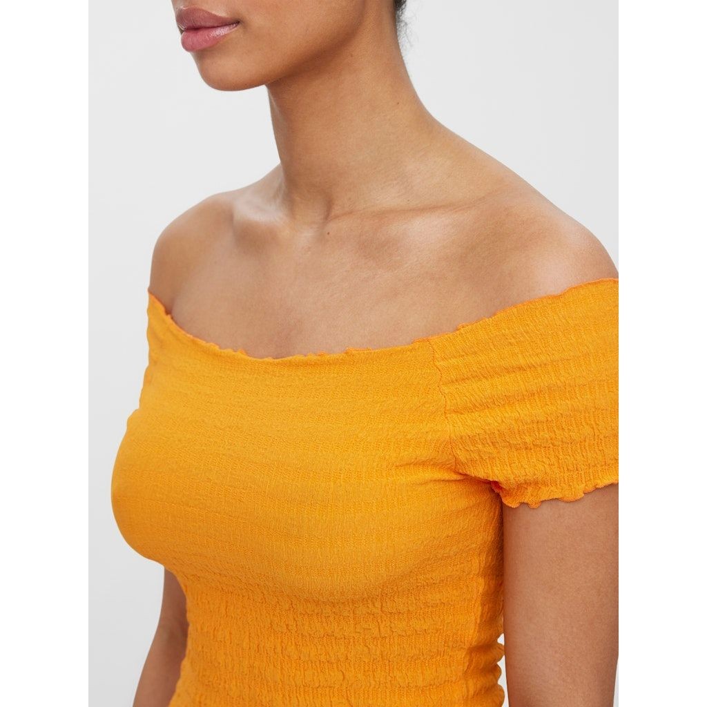 VERO MODA Palaidinės moterims, Oranžinė, VMNYNNE SS OFF SHOULD 5