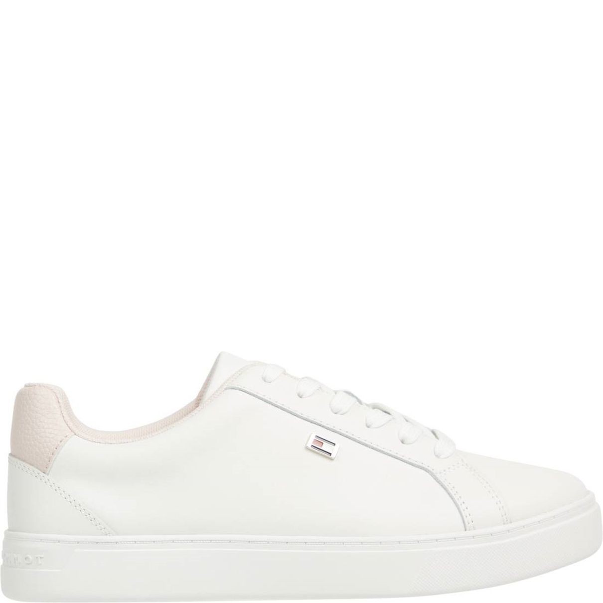 TOMMY HILFIGER Laisvalaikio bateliai moterims, Smėlio, Flag court sneaker 2