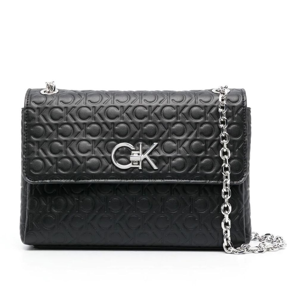 CALVIN KLEIN Rankinė per petį moterims, Juoda, RE-LOEW CONV XBODY EMB MONO 1