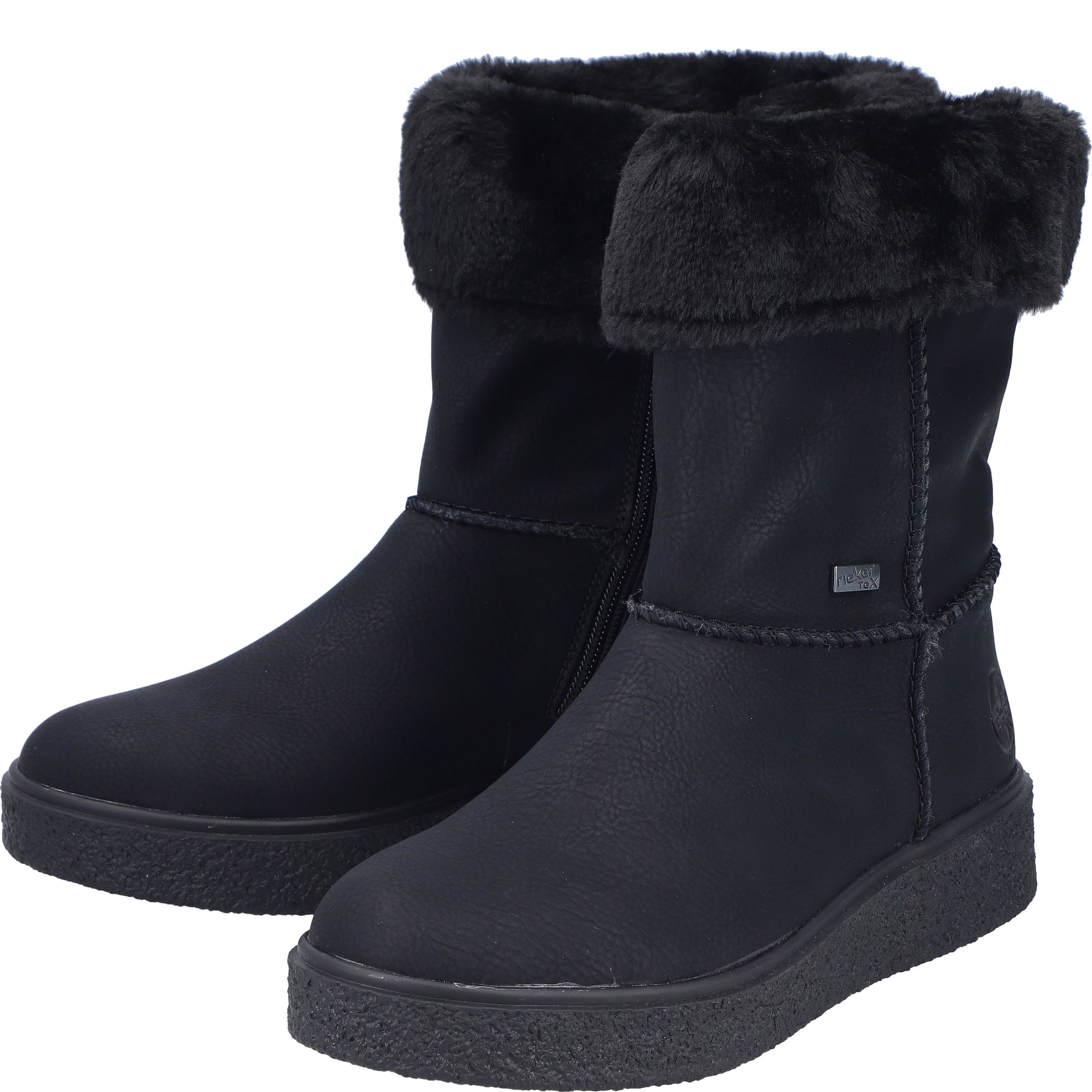 RIEKER Aulinukai moterims, Juoda, Ladies mid height boots 11