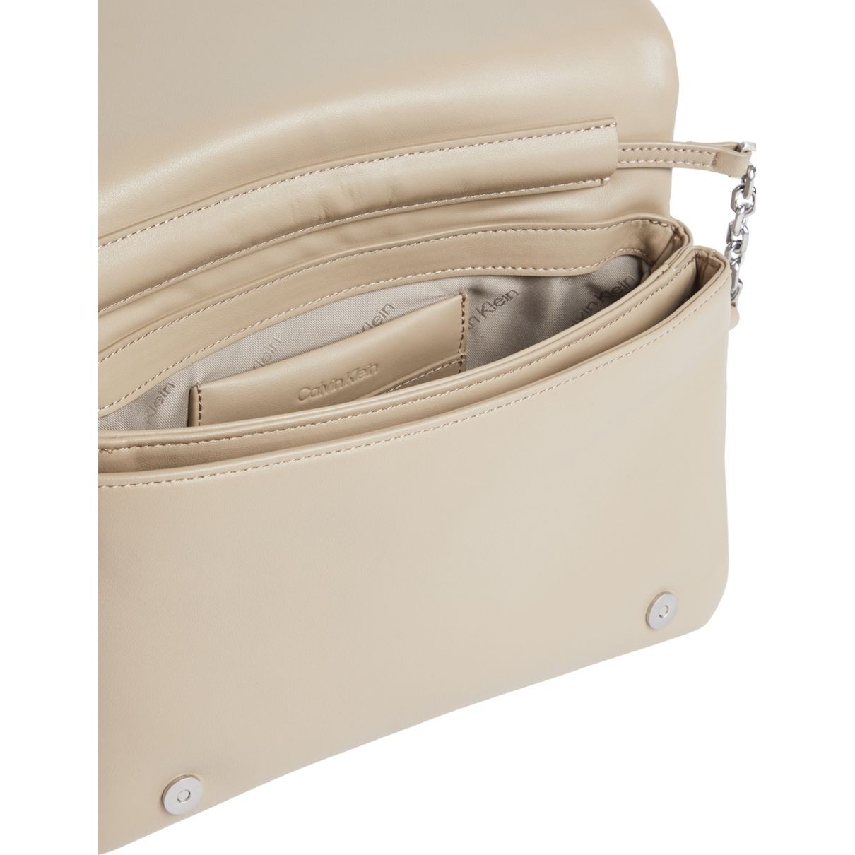 CALVIN KLEIN Rankinė per petį moterims, Smėlio, Re-lo quilt shoulder bag 3