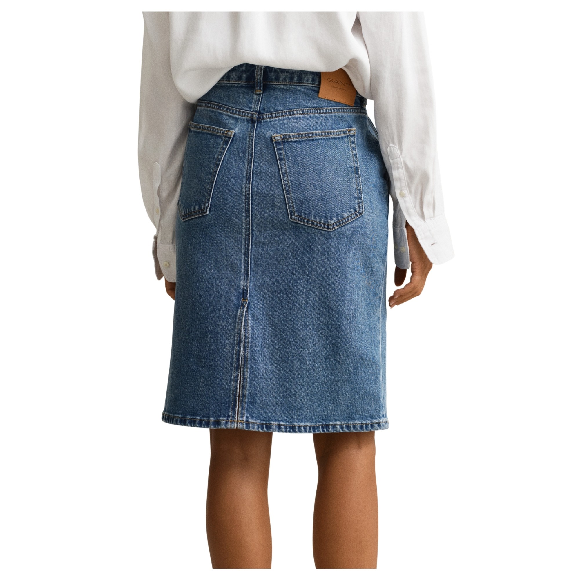 GANT Midi sijonas moterims, Mėlyna, 4400220-970 Midi skirt 3