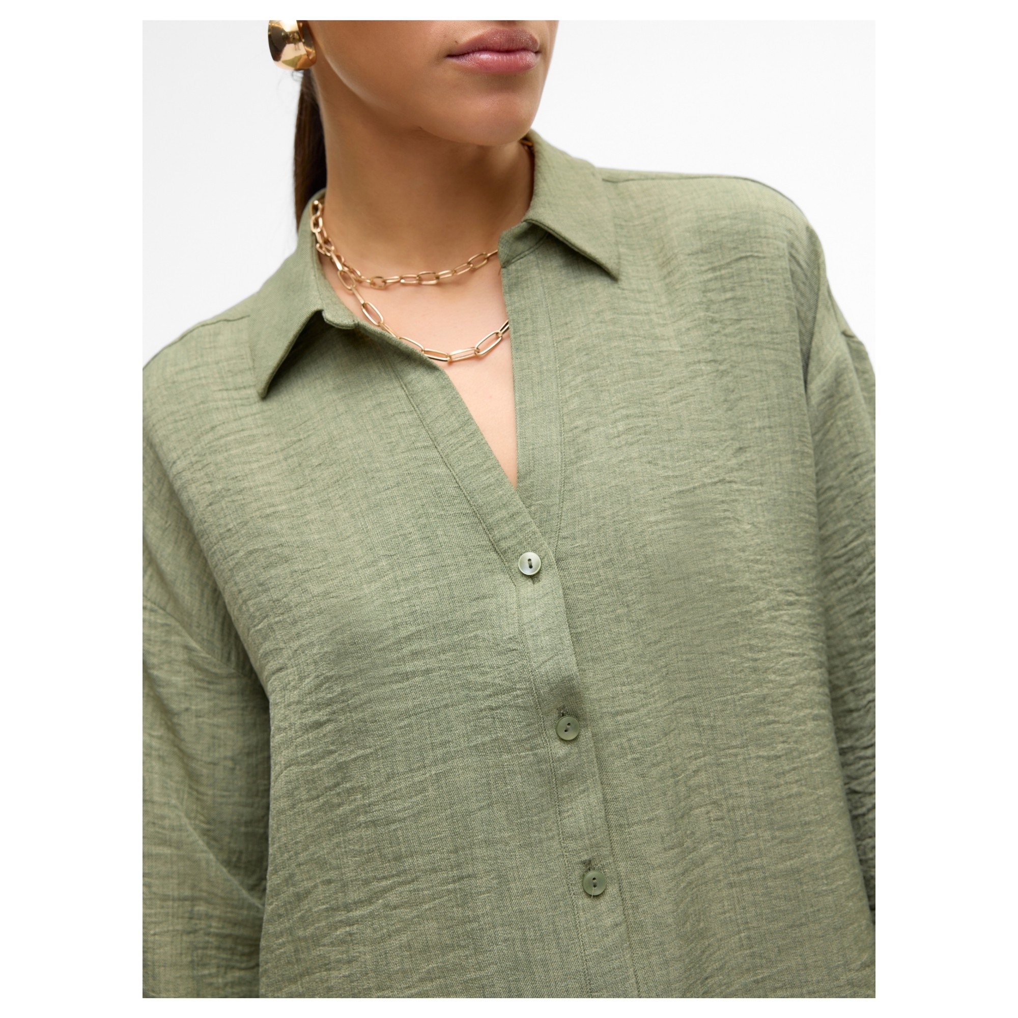 VERO MODA Marškiniai trump. rankovėmis moterims, Žalia, Melaney 4