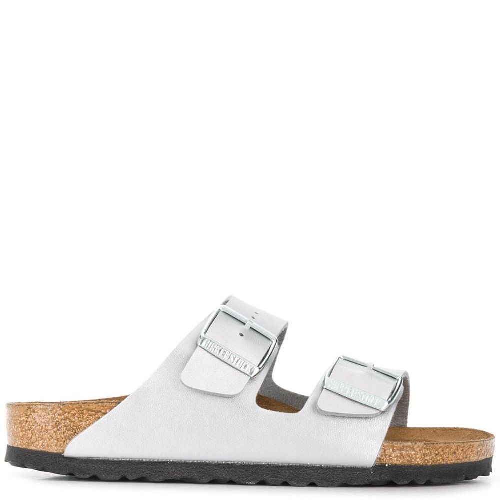 BIRKENSTOCK šlepetės moterims siaurai pėdai, Sidabrinė, Arizona BF slippers