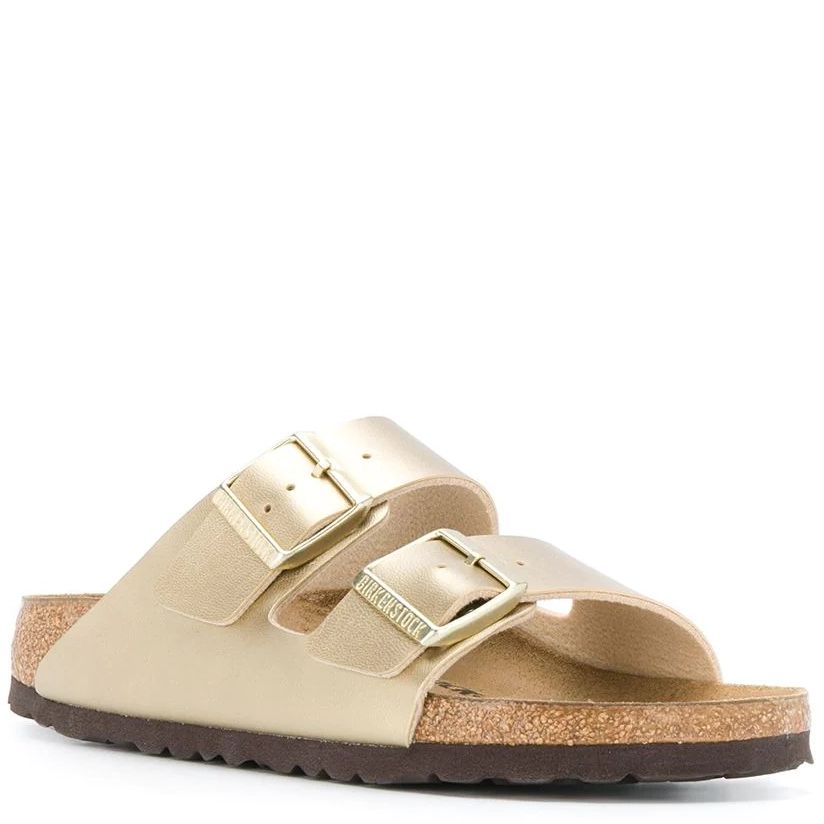 BIRKENSTOCK šlepetės moterims siaurai pėdai, Auksinė, Arizona BF slippers