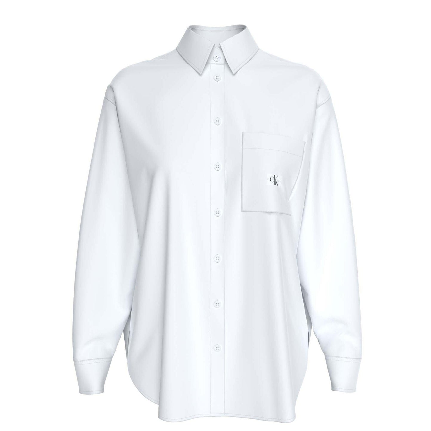 CALVIN KLEIN JEANS marškiniai ilgomis rankovėmis moterims, Balta, L/s shirt