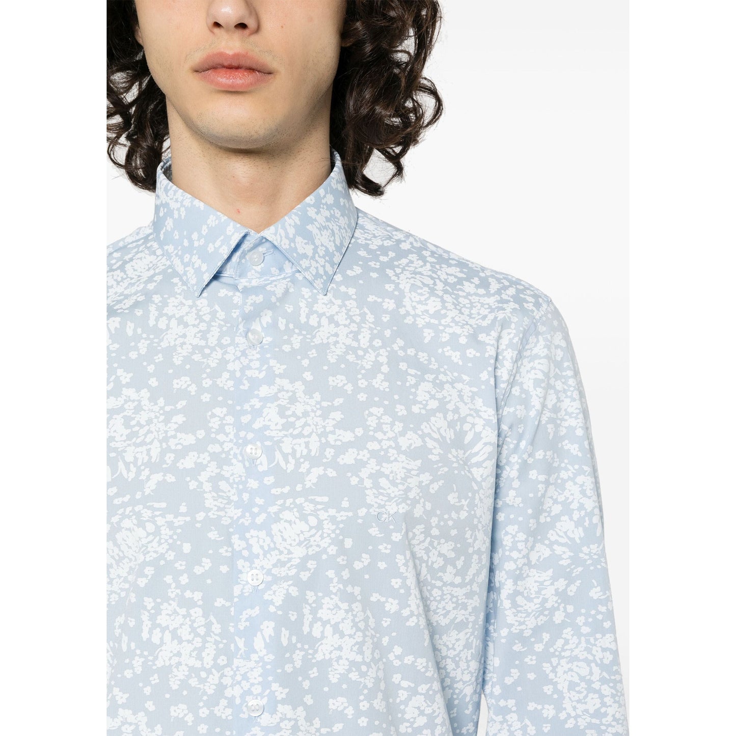 CALVIN KLEIN marškiniai ilgomis rankovėmis vyrams, Mėlyna, L/s shirt