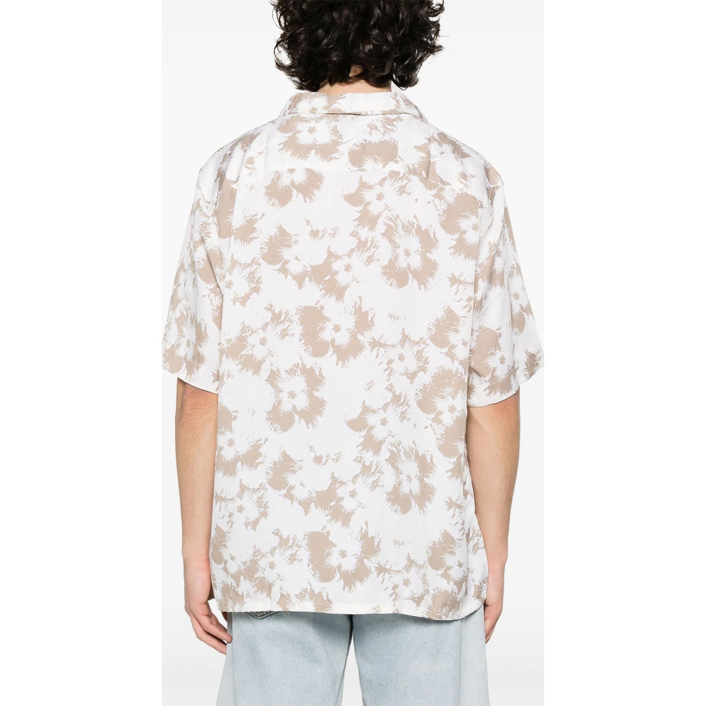 CALVIN KLEIN marškiniai trumpomis rankovėmis vyrams, Kreminė/Smėlinė, S/s shirt