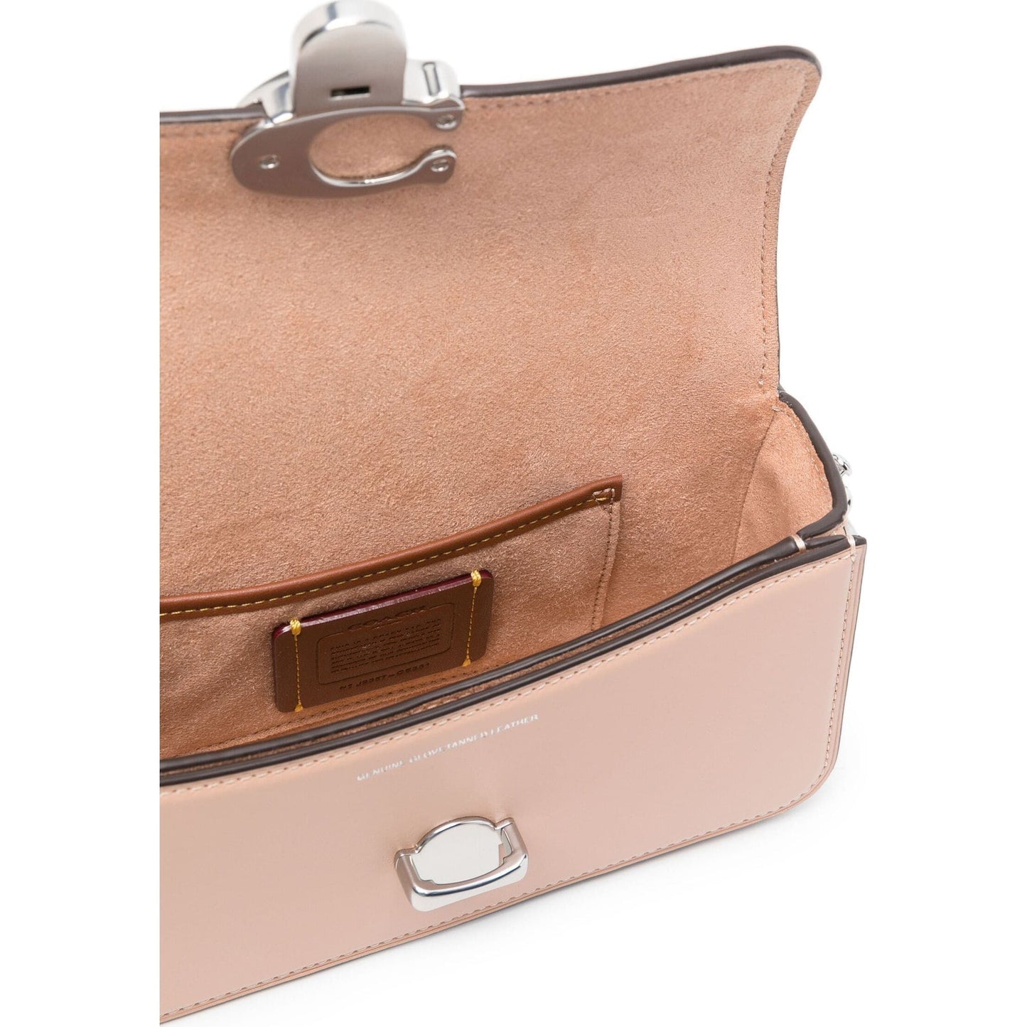 COACH rankinė per petį moterims, Kreminė/Smėlinė, Leather studio baguette bag