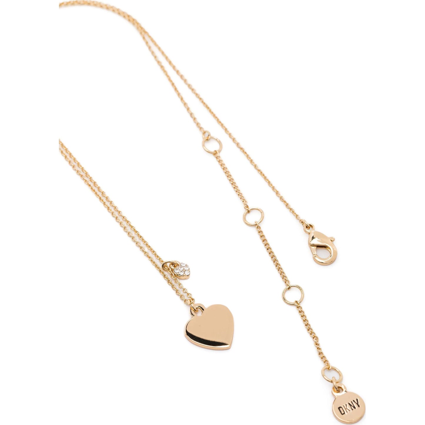 DKNY pakabukas moterims, Auksinė, Card nk 16in heart pendant
