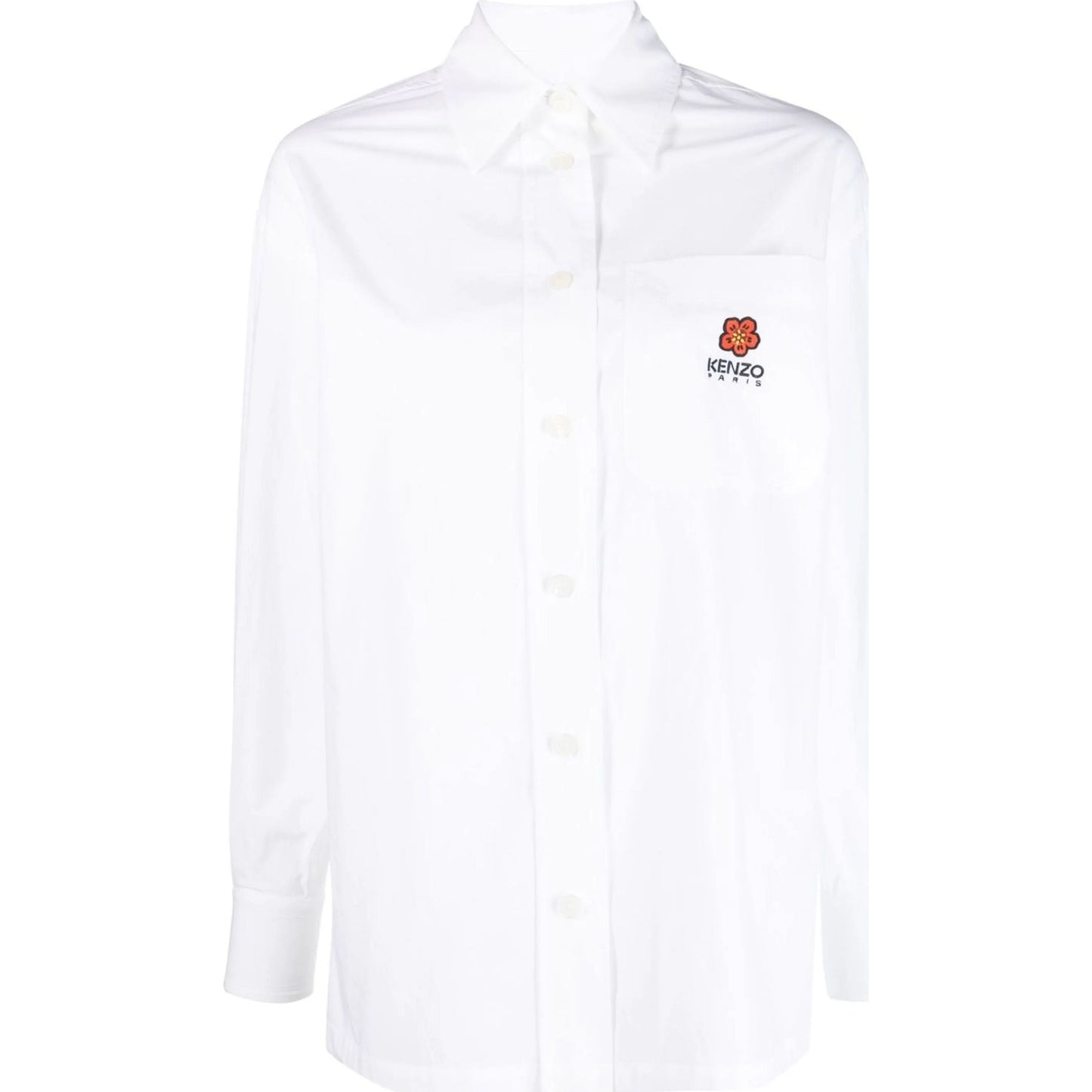 KENZO marškiniai ilgomis rankovėmis moterims, Balta, Boke flower oversize shirt