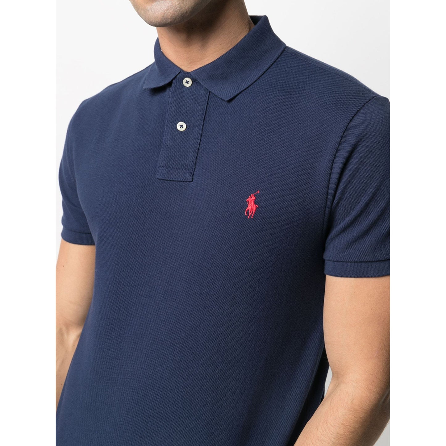 POLO RALPH LAUREN Polo marškinėliai trumpomis rankovėmis vyrams, Mėlyna, Basic mesh polo shirt