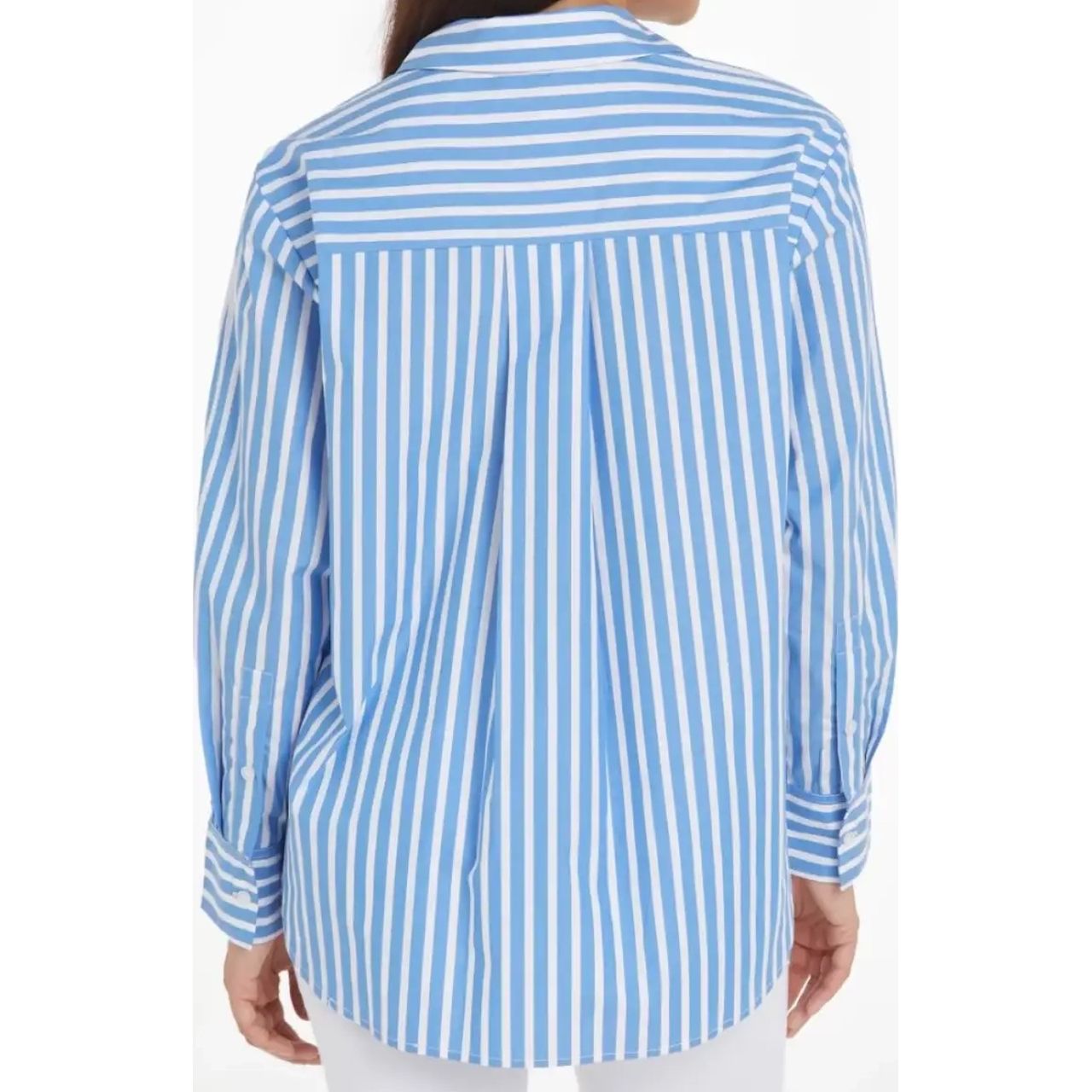 TOMMY HILFIGER marškiniai ilgomis rankovėmis moterims, Mėlyna, Smd stripe easy fit ls shirt