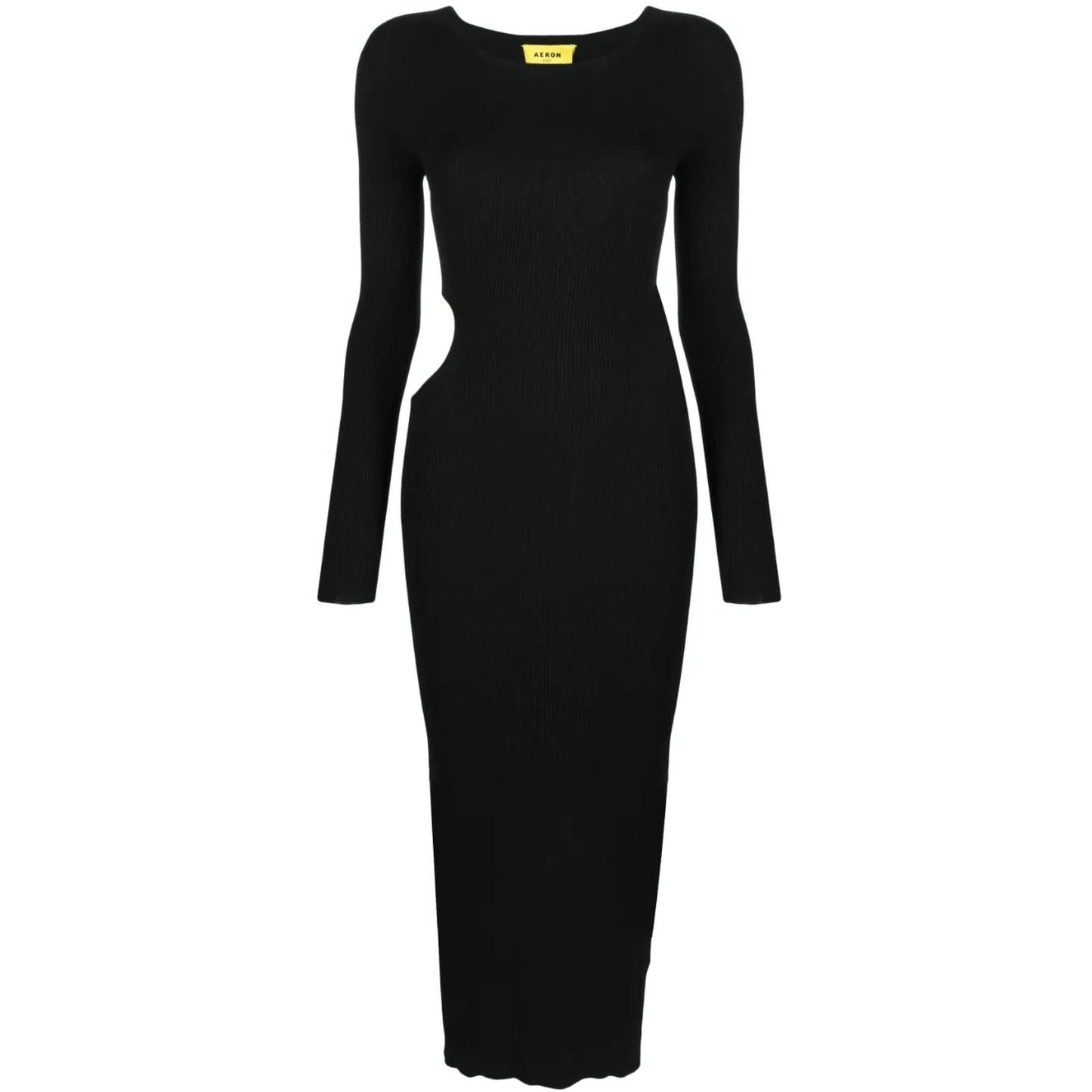 AERON moteriška juoda suknelė Ribbed cut-out maxi dress