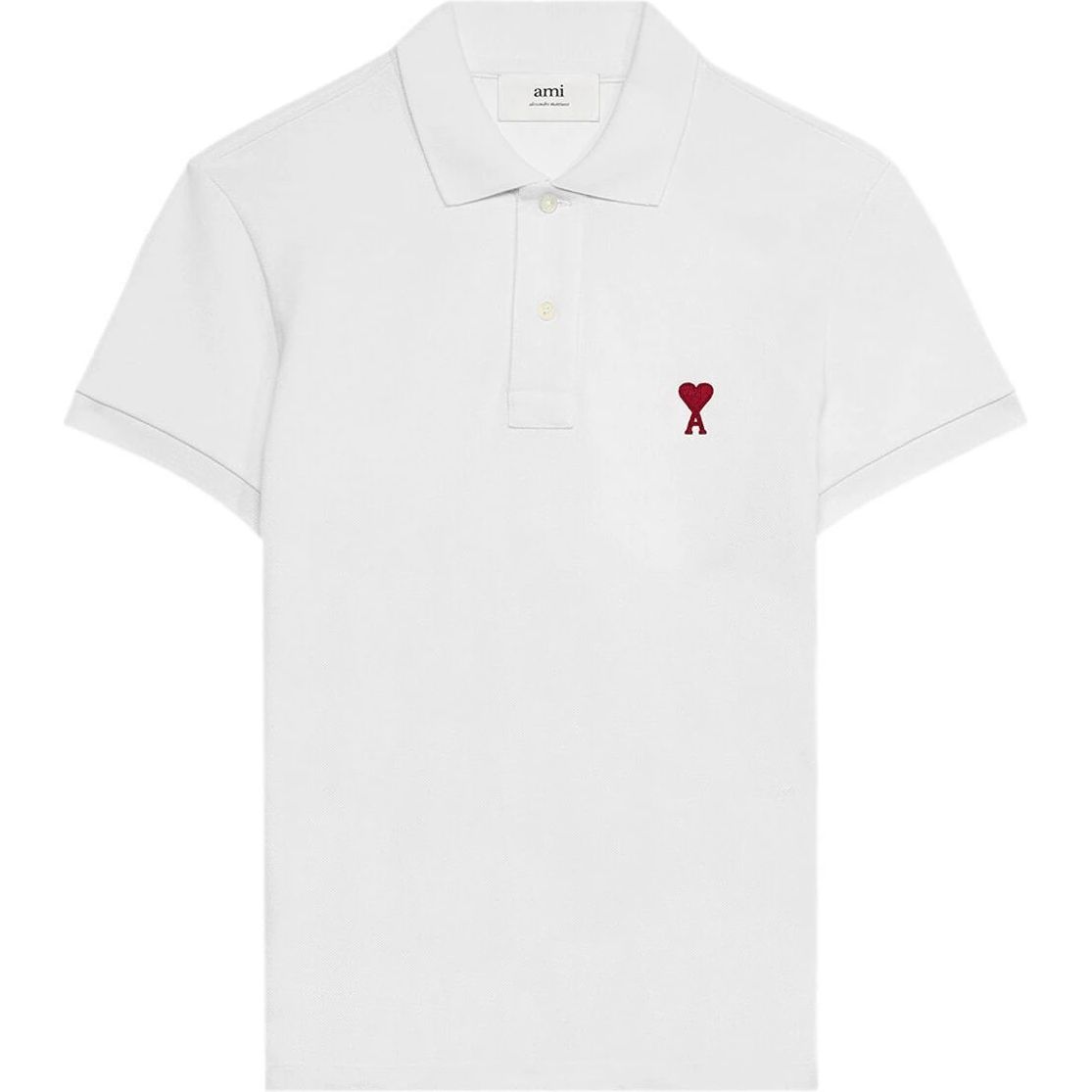AMI PARIS vyriški/moteriški balti Polo marškinėliai Ami de coeur polo shirt