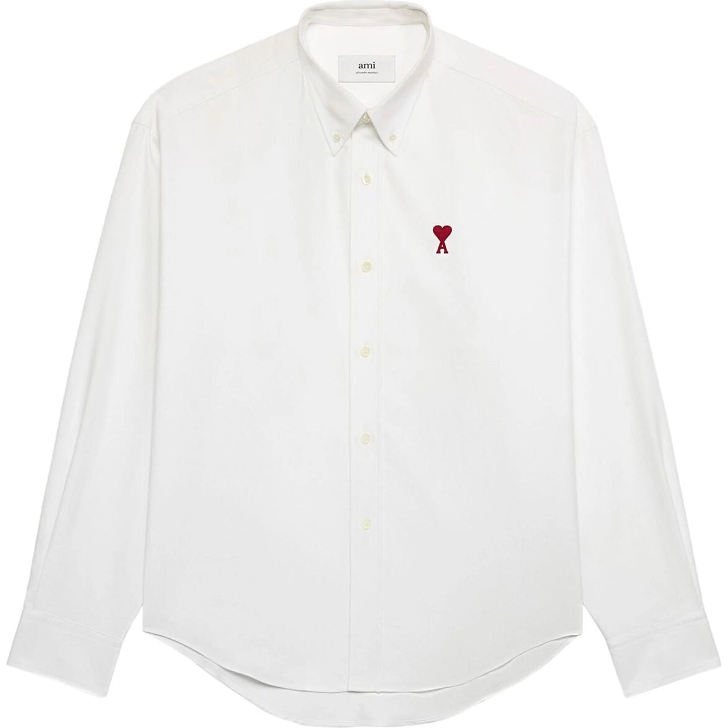 AMI PARIS vyriški/moteriški balti marškinėliai Boxy fit shirt