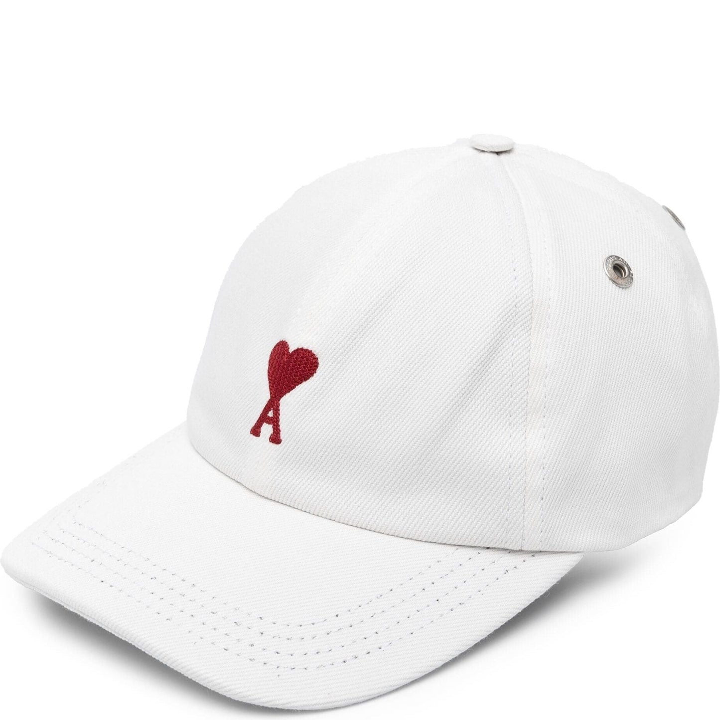 AMI PARIS vyriška/moteriška balta kepurė su snapeliu Red adc embroidery cap