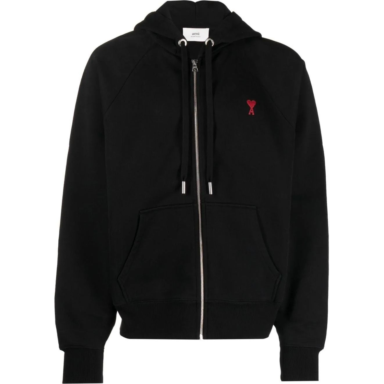 AMI PARIS vyriškas/moteriškas juodas džemperis Adc zipped hoodie