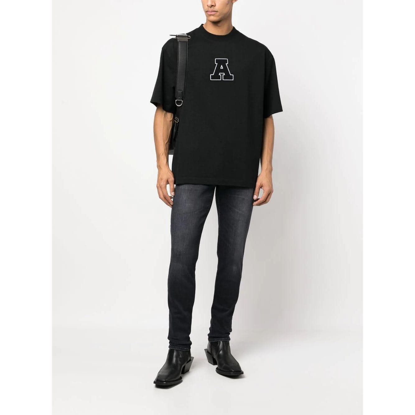 AXEL ARIGATO vyriški juodi marškinėliai College A T-Shirt