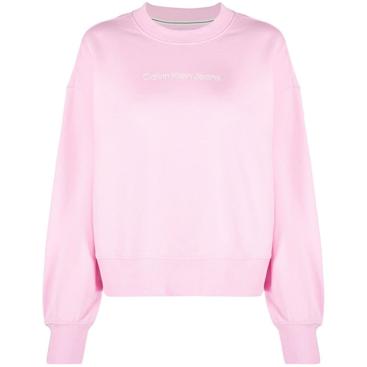 CALVIN KLEIN JEANS moteriškas šviesiai rožinis medvilninis džemperis
