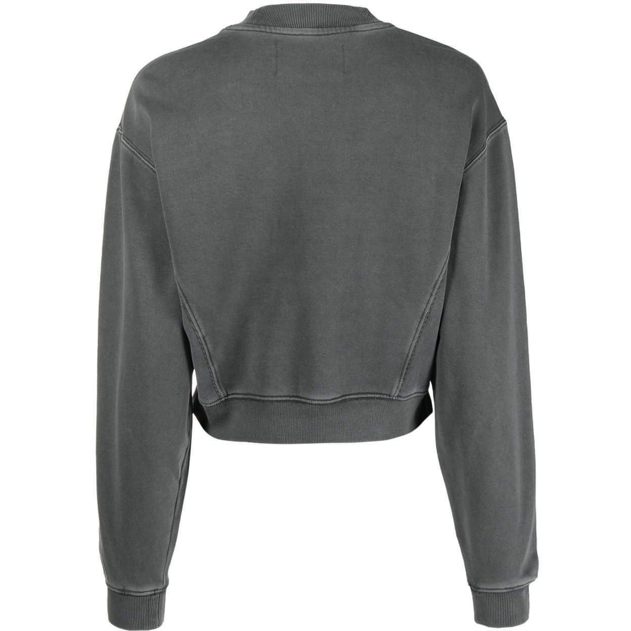 CALVIN KLEIN JEANS moteriškas juodas džemperis Wash short crew neck sweater