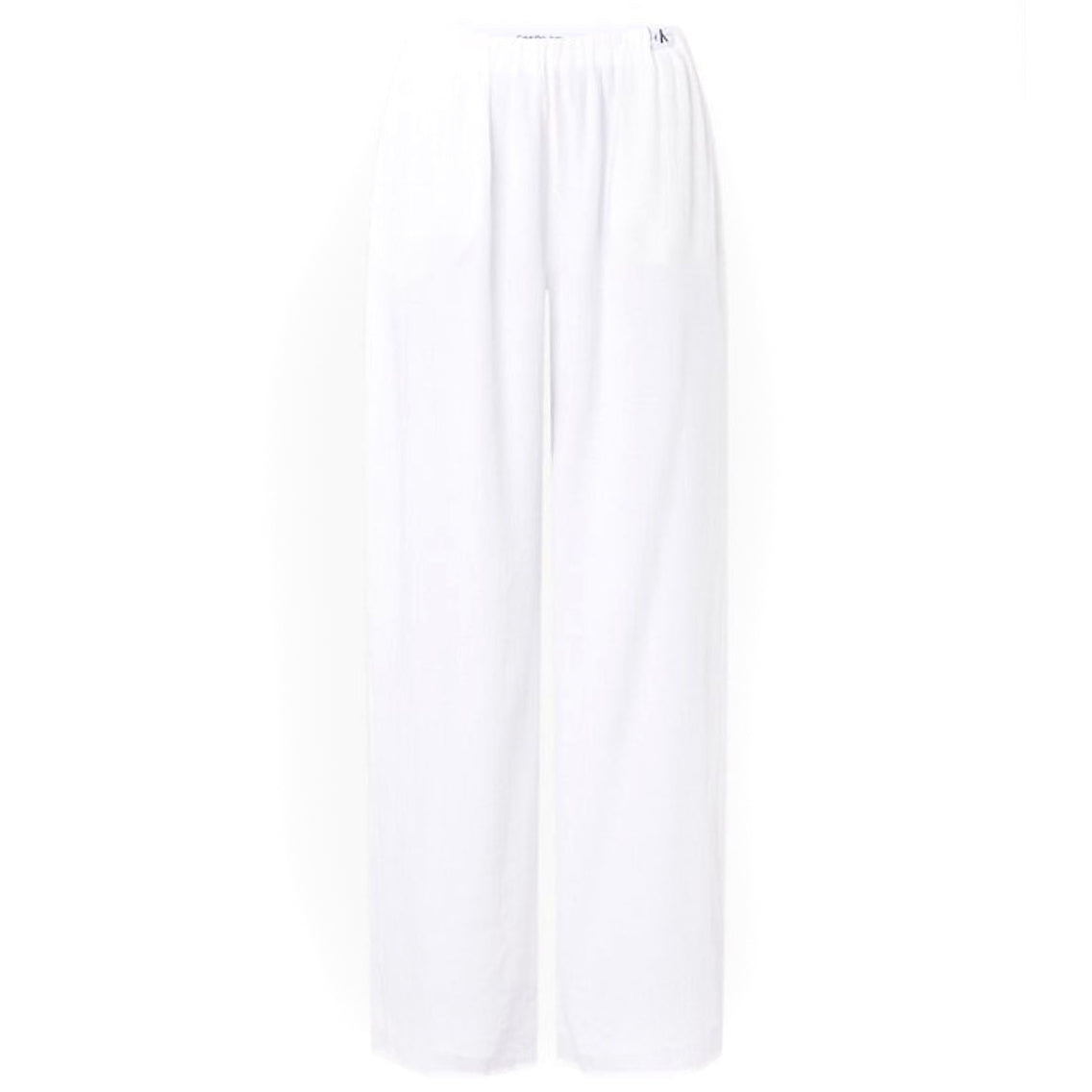 CALVIN KLEIN JEANS moteriškos baltos laisvalaikio kelnės Crinkle long straight pants