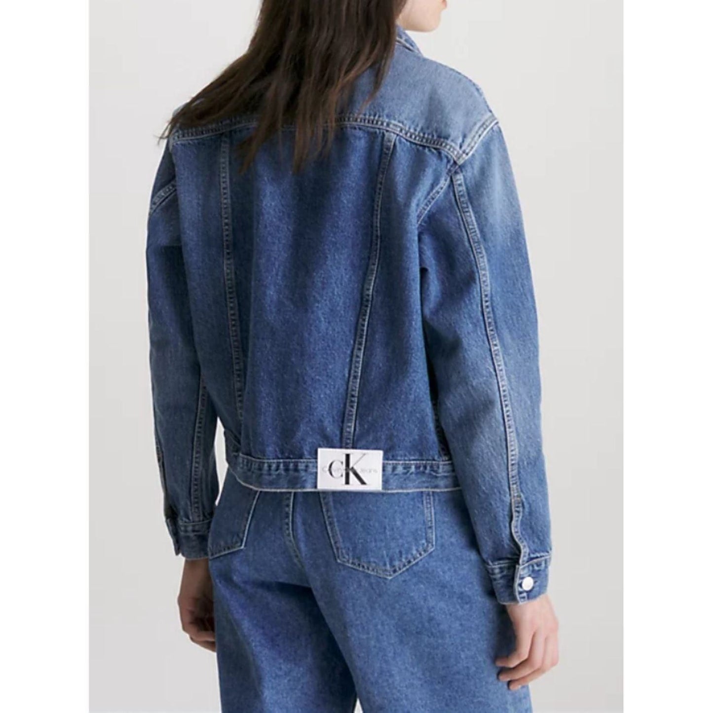CALVIN KLEIN JEANS moteriškas mėlynas džinsinis švarkas Regular archive jacket