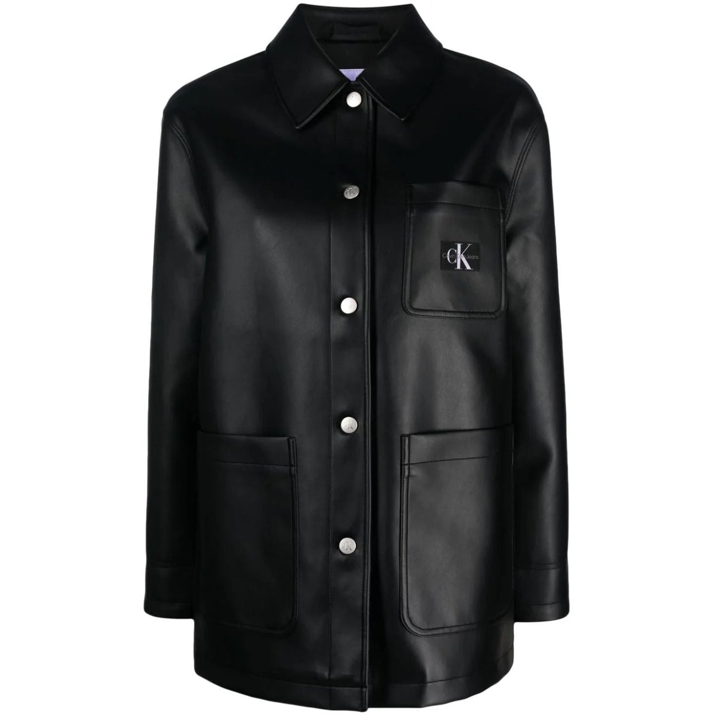 CALVIN KLEIN JEANS moteriška juoda striukė Faux leather utility jacket