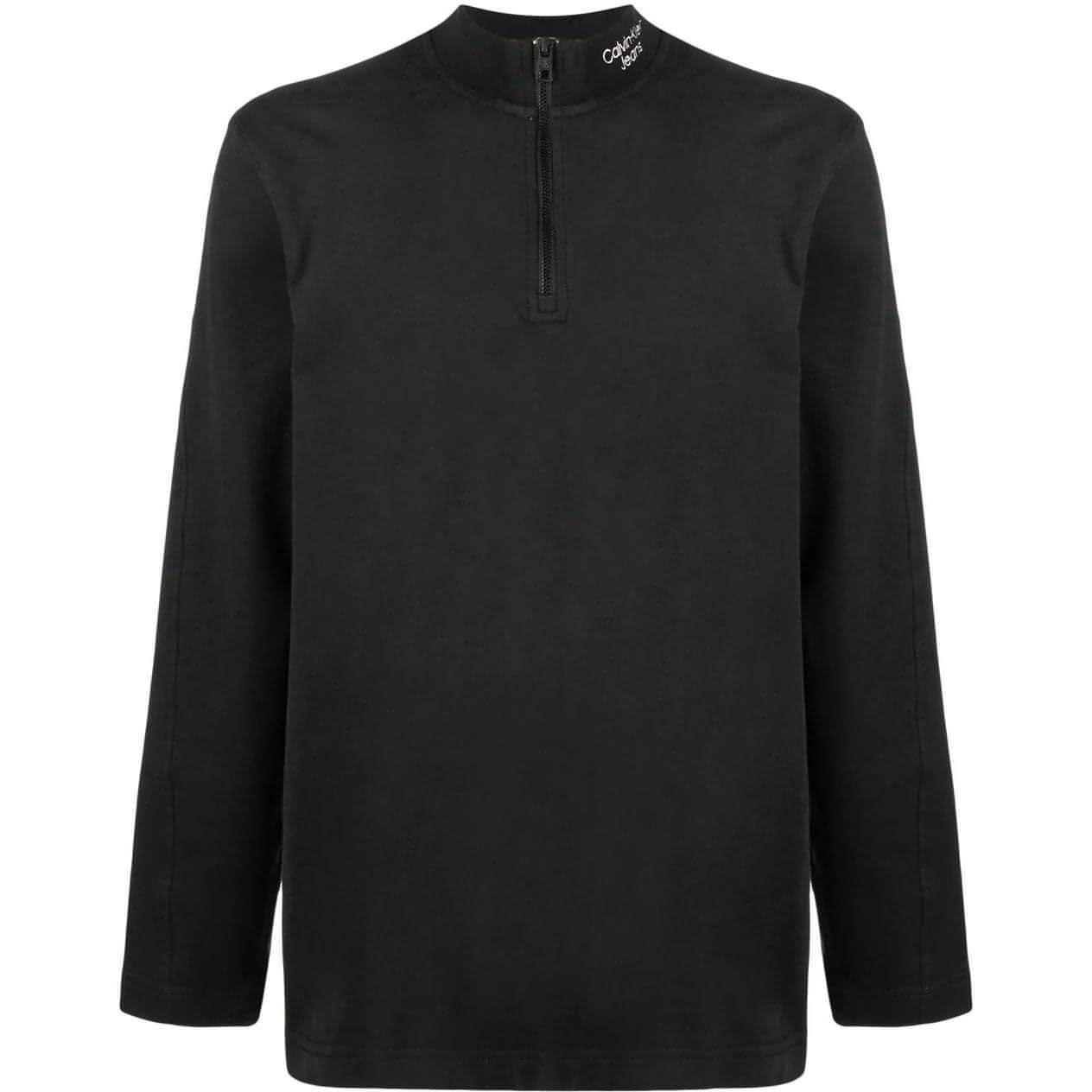 CALVIN KLEIN JEANS vyriškas juodas bliuzonas Stacked logo sweater