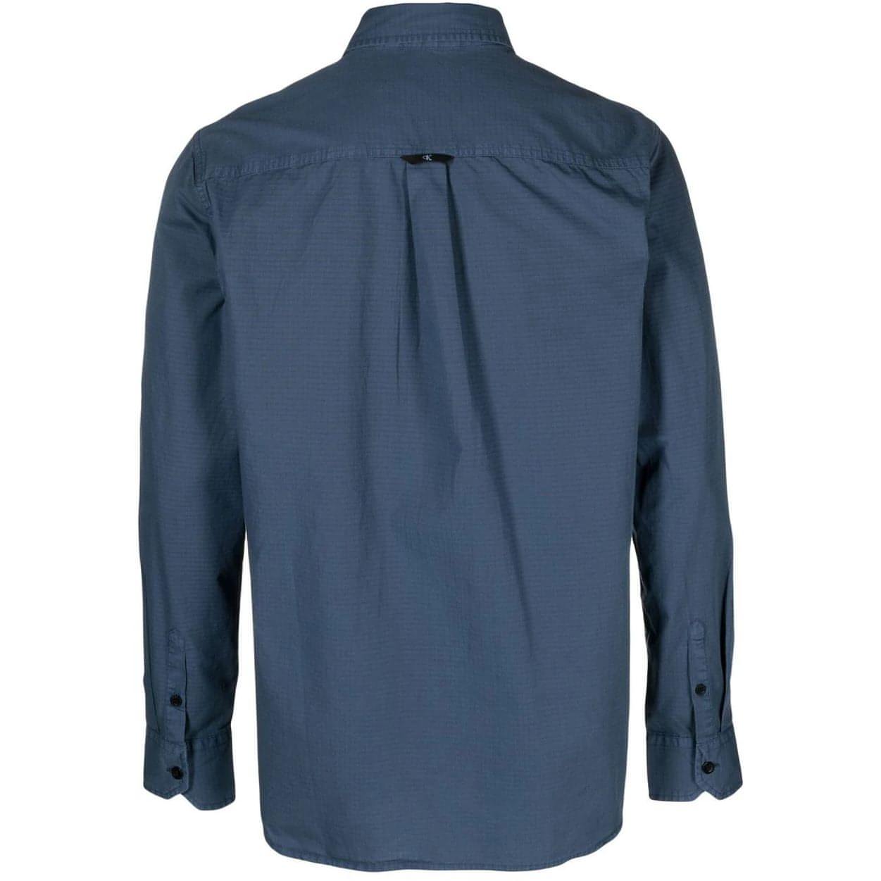 CALVIN KLEIN JEANS vyriški mėlyni marškiniai Long sleeve shirt