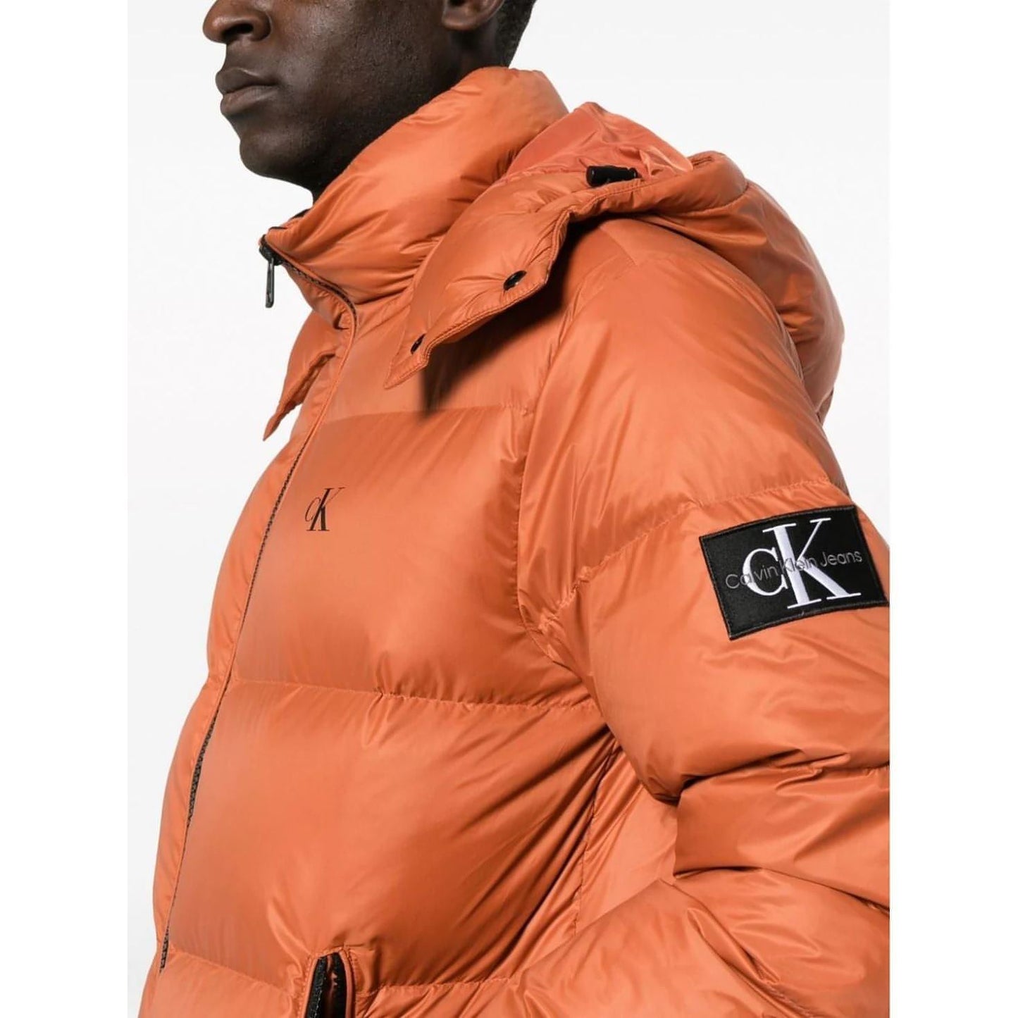 CALVIN KLEIN JEANS vyriška oranžinė šilta striukė Essentials down jacket