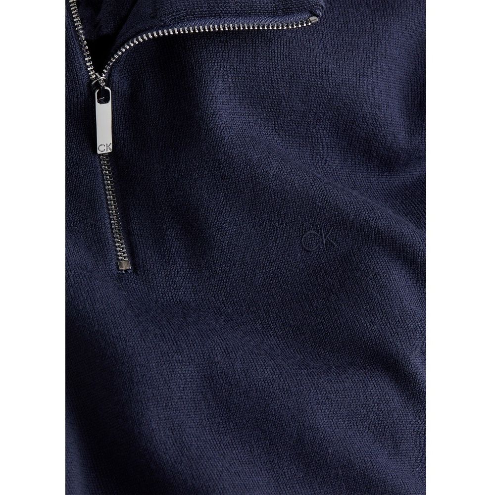 CALVIN KLEIN vyriškas mėlynas megztinis Merino quarter zip